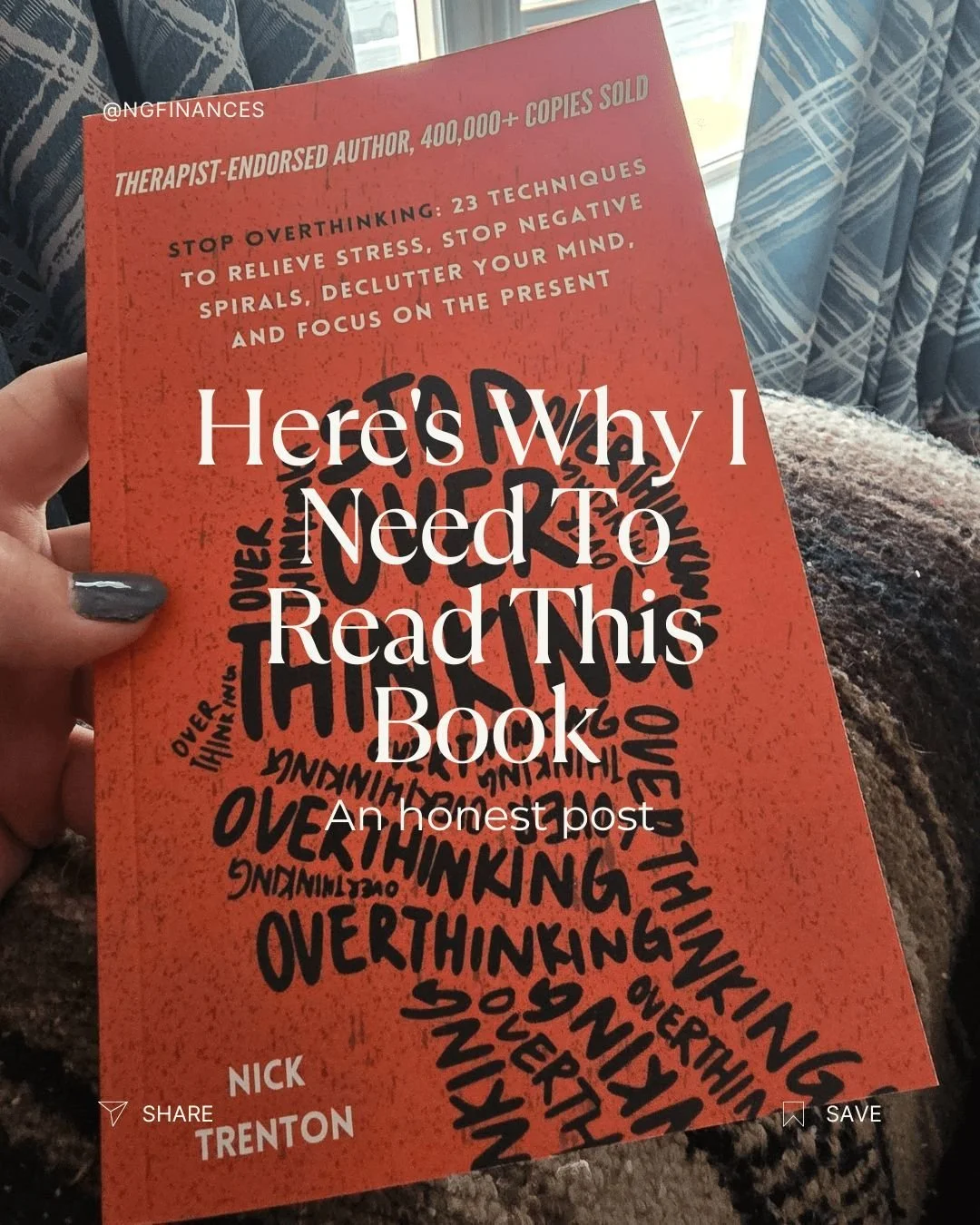 I'm reading this book on overthinking because, well, honestly? My anxiety can be crippling!

I wonder every day why I decided to start a business when I live in this state of anxiety. It is exhausting💤.

If you know me, you know that if something go