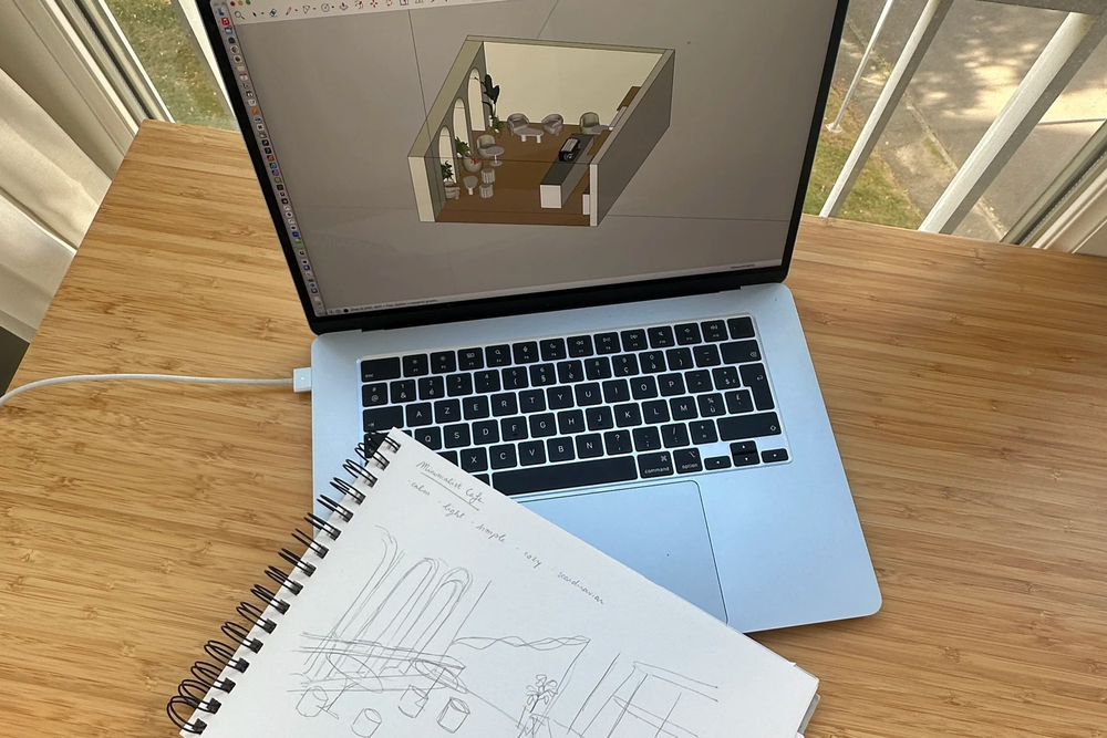 Architecture software on a laptop