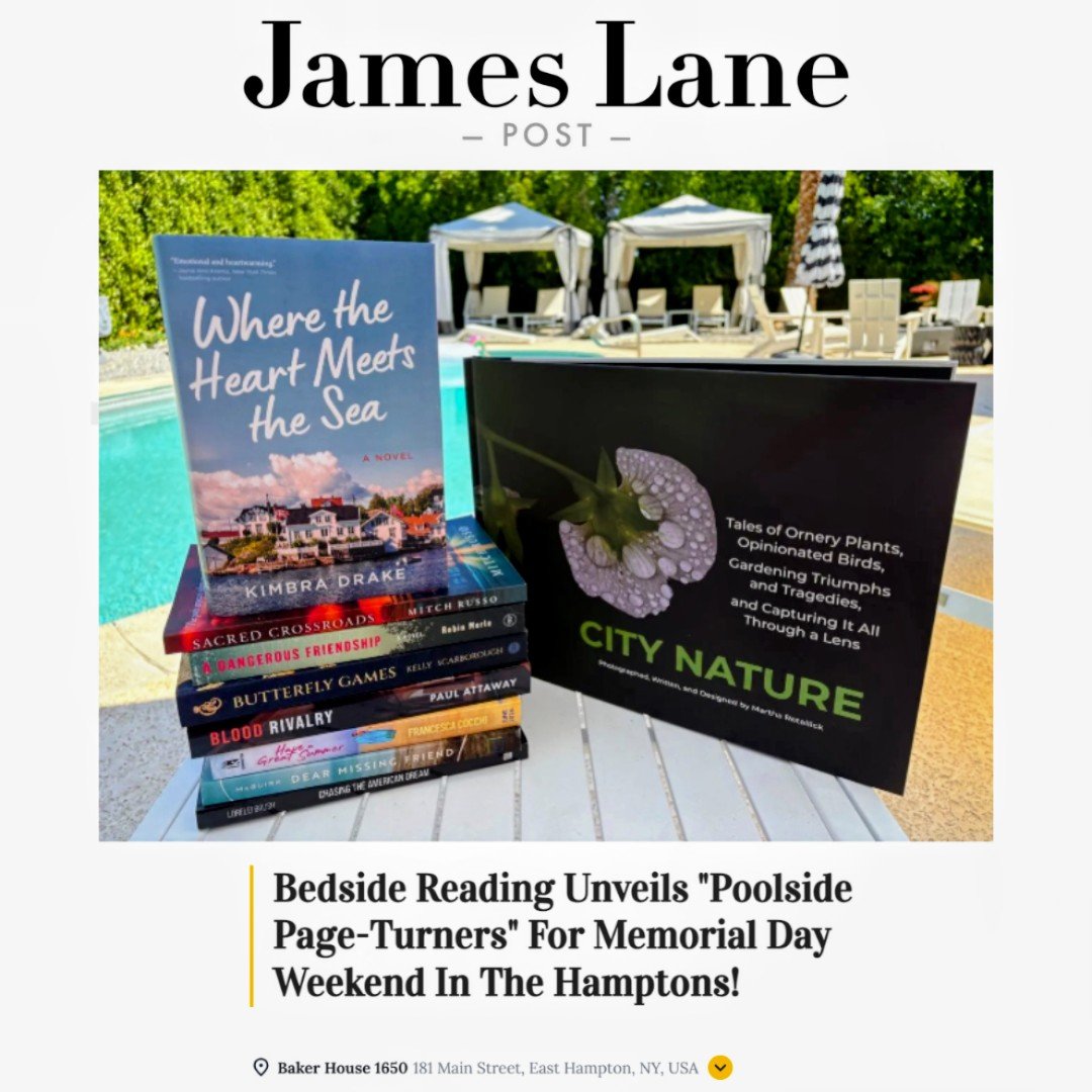 A stack of books in front of a pool