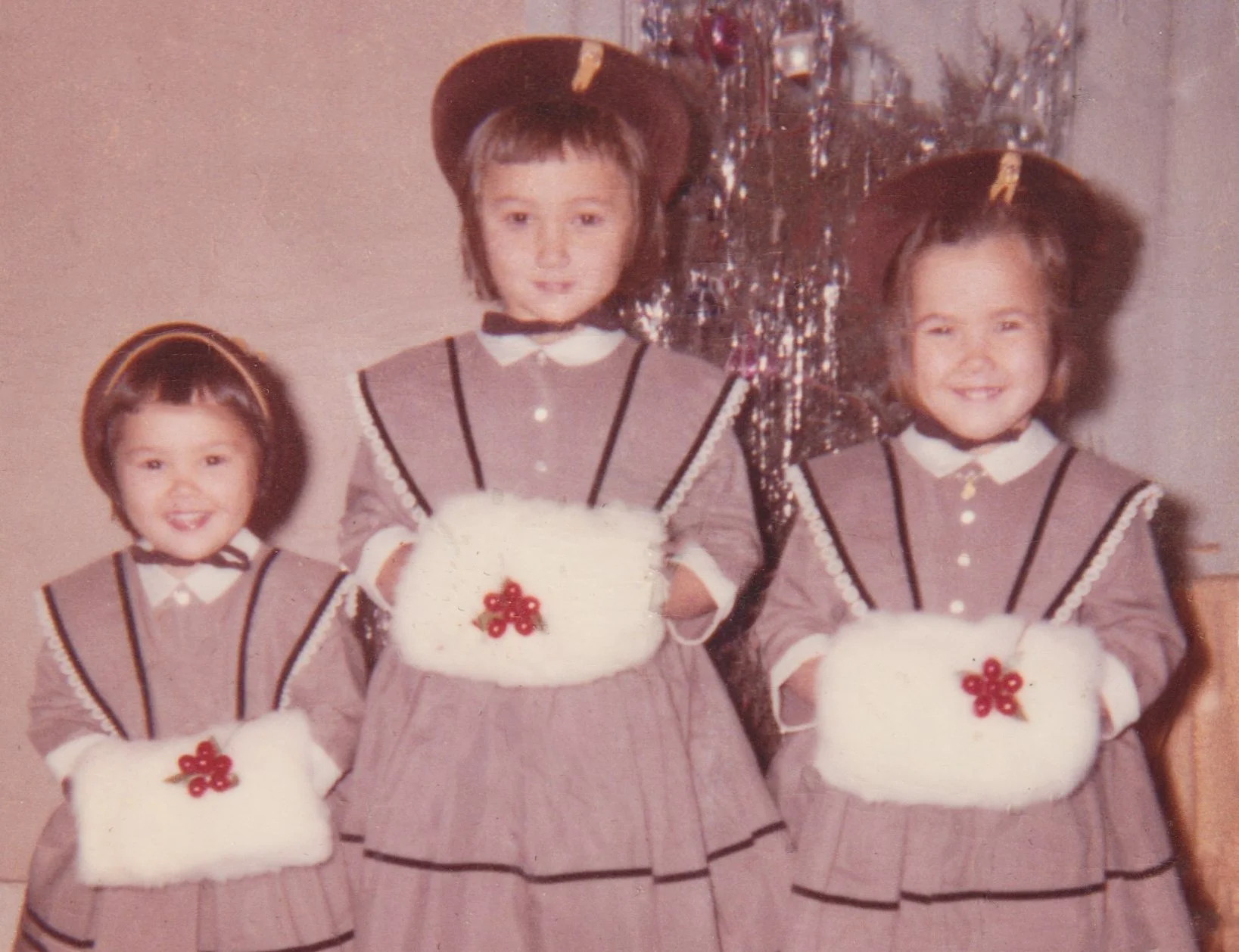 Marie Joan Carolyn with our new muffs.jpg