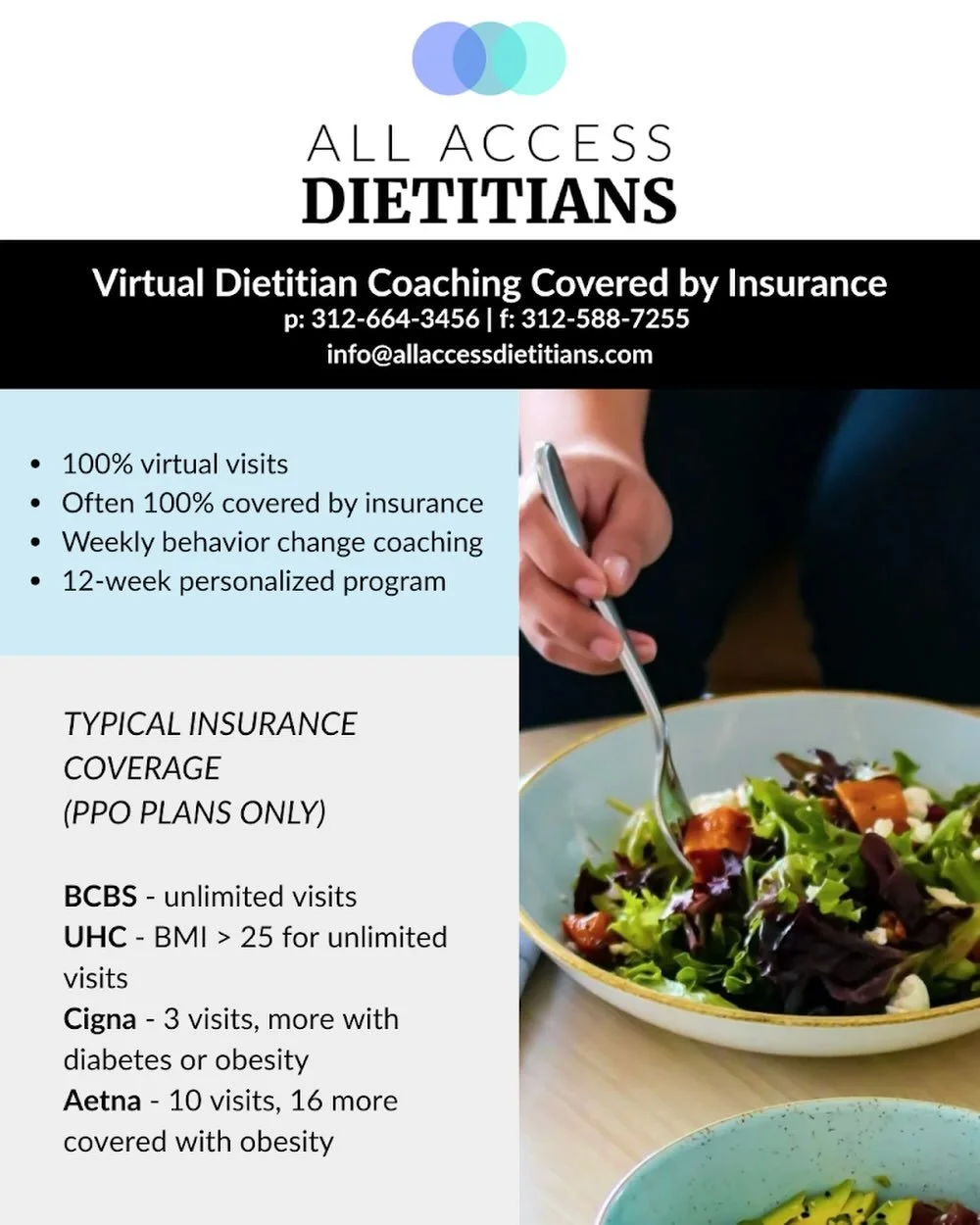 Virtual nutrition support your patients can actually follow through with 🤝

All Access Dietitians is a fully virtual, insurance-based group practice helping patients build sustainable habits&hellip; not quick fixes. From weight management and metabo