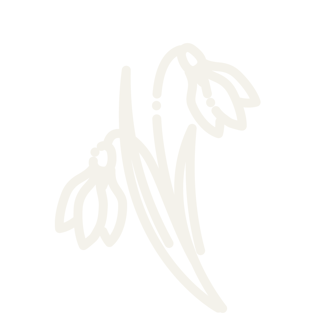 Outline drawing of three snowdrop flowers with leaves on a black background.