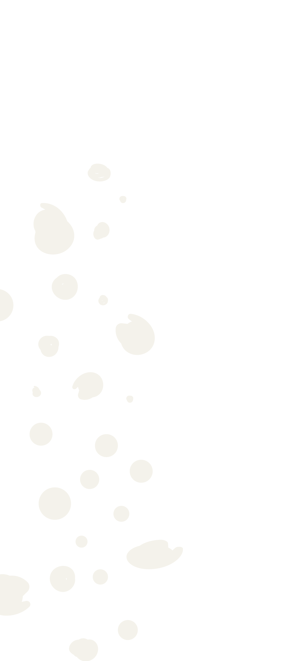 Black and white abstract pattern with irregular white blobs scattered vertically across the image.