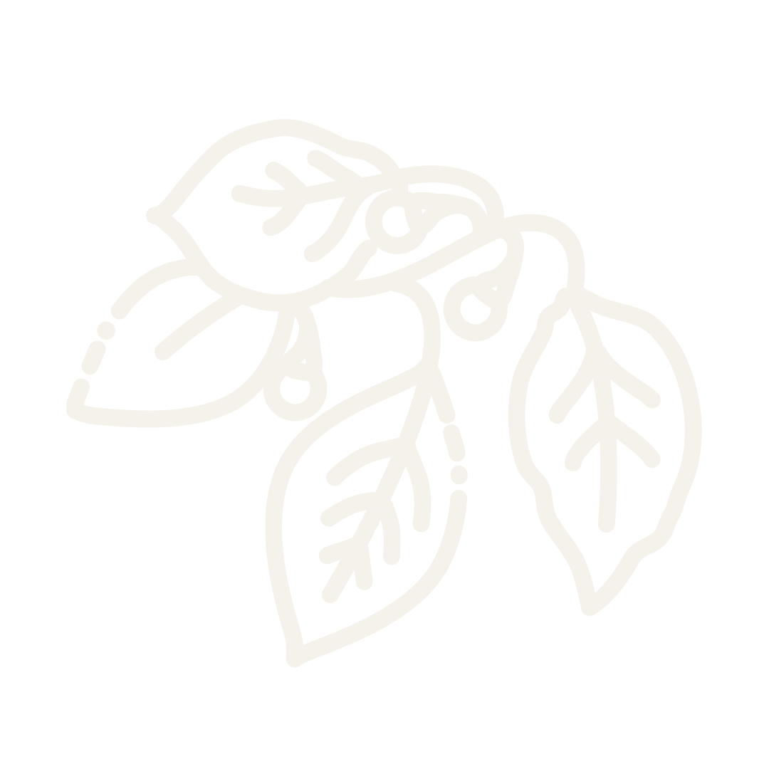Line drawing of a cluster of leaves on a dark background.
