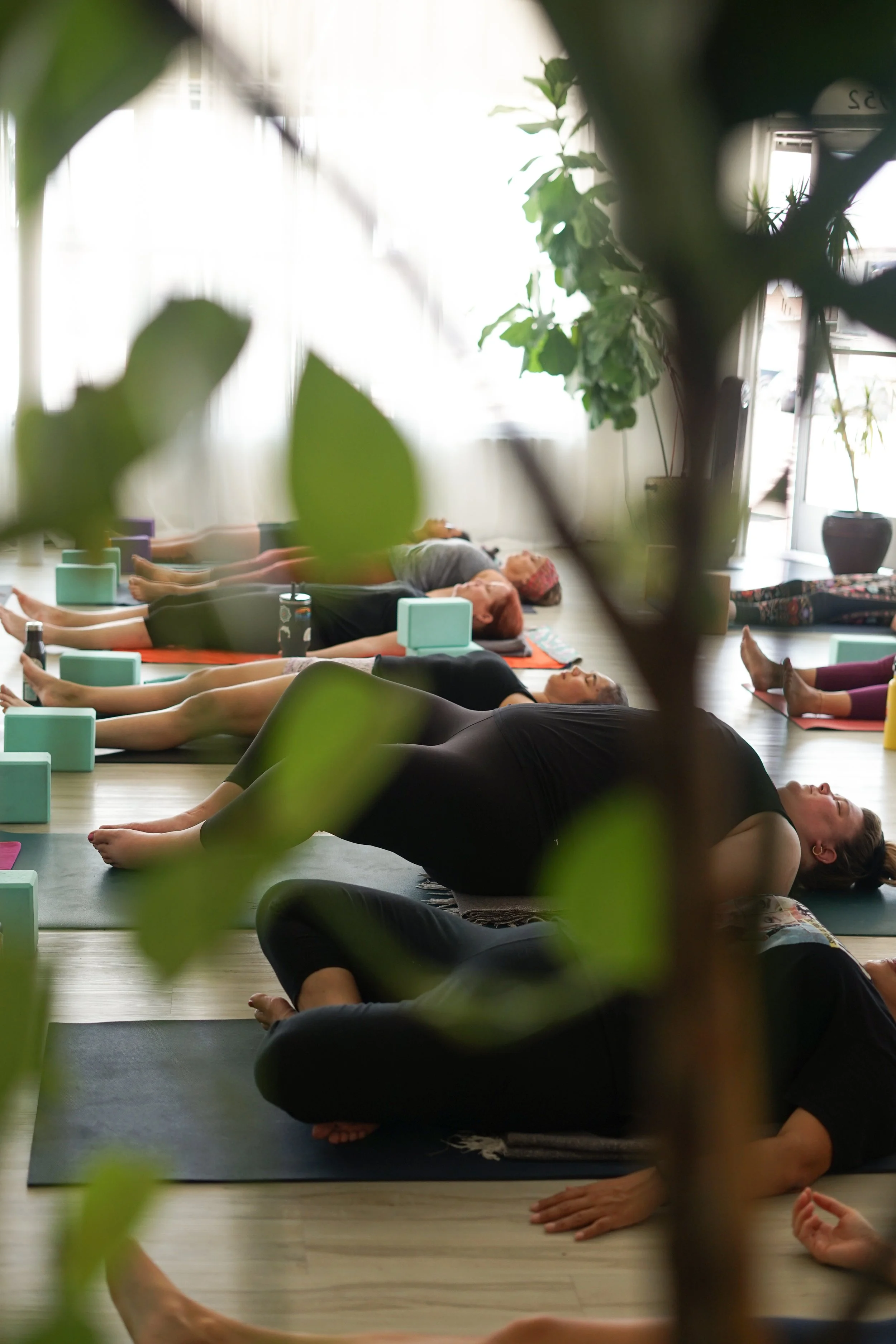 resting savasana at san diego yoga studio honey yoga