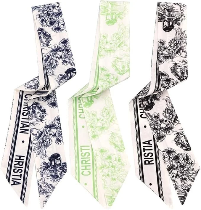 3-Pack Accessory Scarves for Hair or Bags