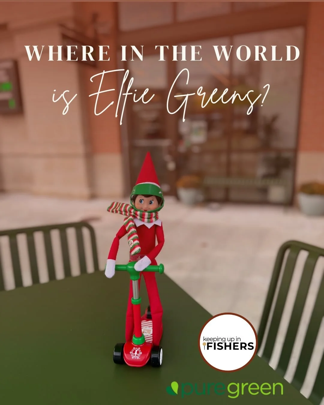 WHERE IN THE WORLD IS ELFIE GREENS? | GIVEAWAY WEEK 2

Keeping Up In Fishers &amp; Pure Green Fishers have partnered up for a 4-week Sunday series featuring Elfies travels around the community!

Every Sunday at 6 PM, swipe through to see where she&rs