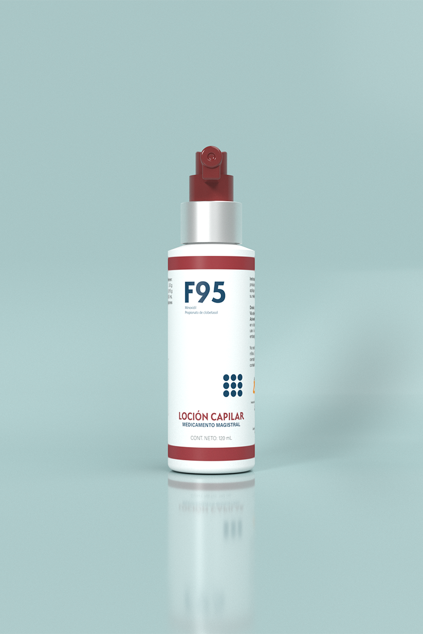 F95 – Loción magistral con Minoxidil 5% + Propionato de Clobetasol