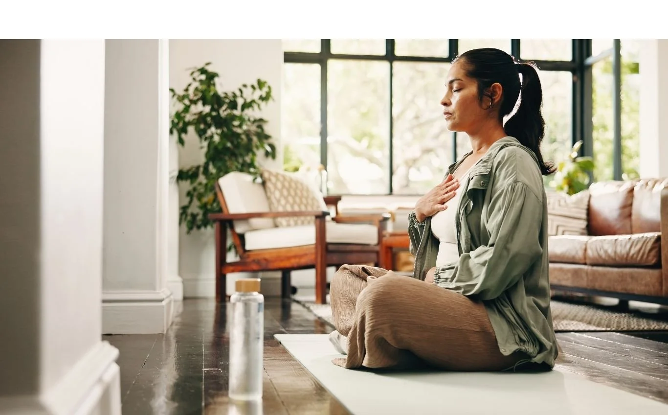 Women in a virtual transformational group breathwork journey