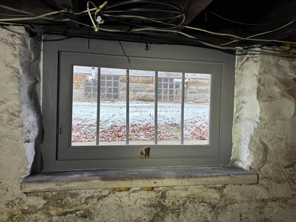 Requiring only the slimmest bit of fitting, the new windows provide vintage look and authenticity, with the security and efficiency of modern hardware, and insulated glass. 