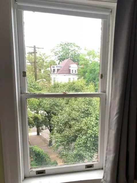 Here again, we had the big three: chains broken, sashes stuck, and paint failing.  Otherwise, this double hung was in fantastic shape.   