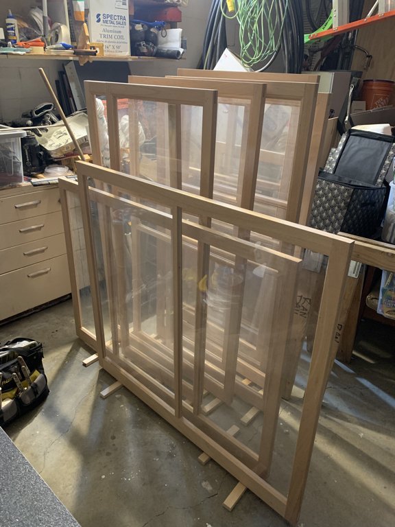 Modern replicas built by Allied Millwork on Penn Ave, replaced the original sashes in the dining room.  In my shop, they were primed and painted, and/or stained and sealed.   