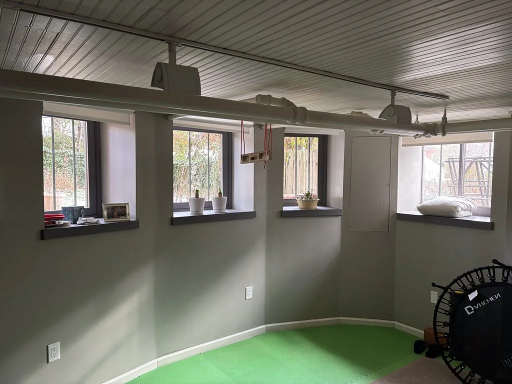 Basement awning windows were replaced with beautiful modern replicas from Allied Millwork on Penn Ave.