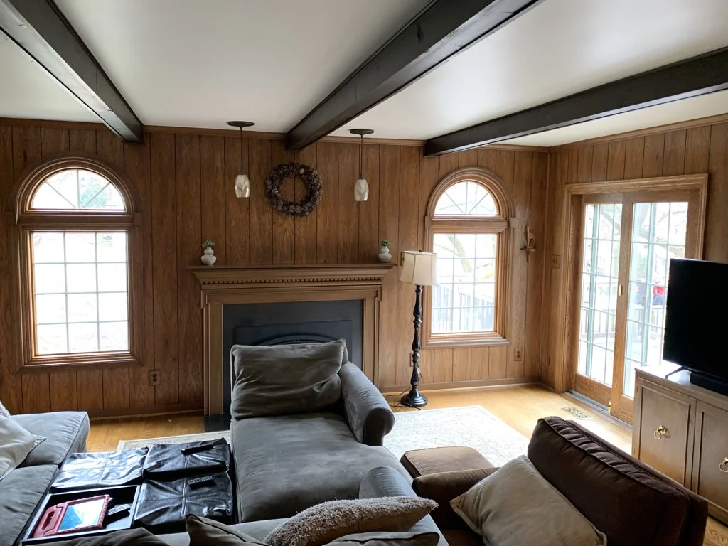 While relatively simple in comparison to other jobs, staining and sealing new trim and framing to match the color, luster, and sheen of existing trim is a trial its own.