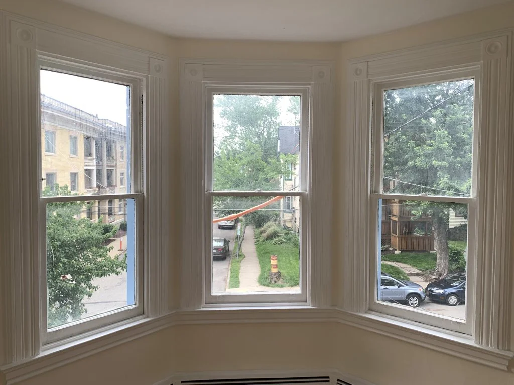 Set of four windows in Shadyside.  These windows all suffered from paint stuck sashes, and broken sash chains.