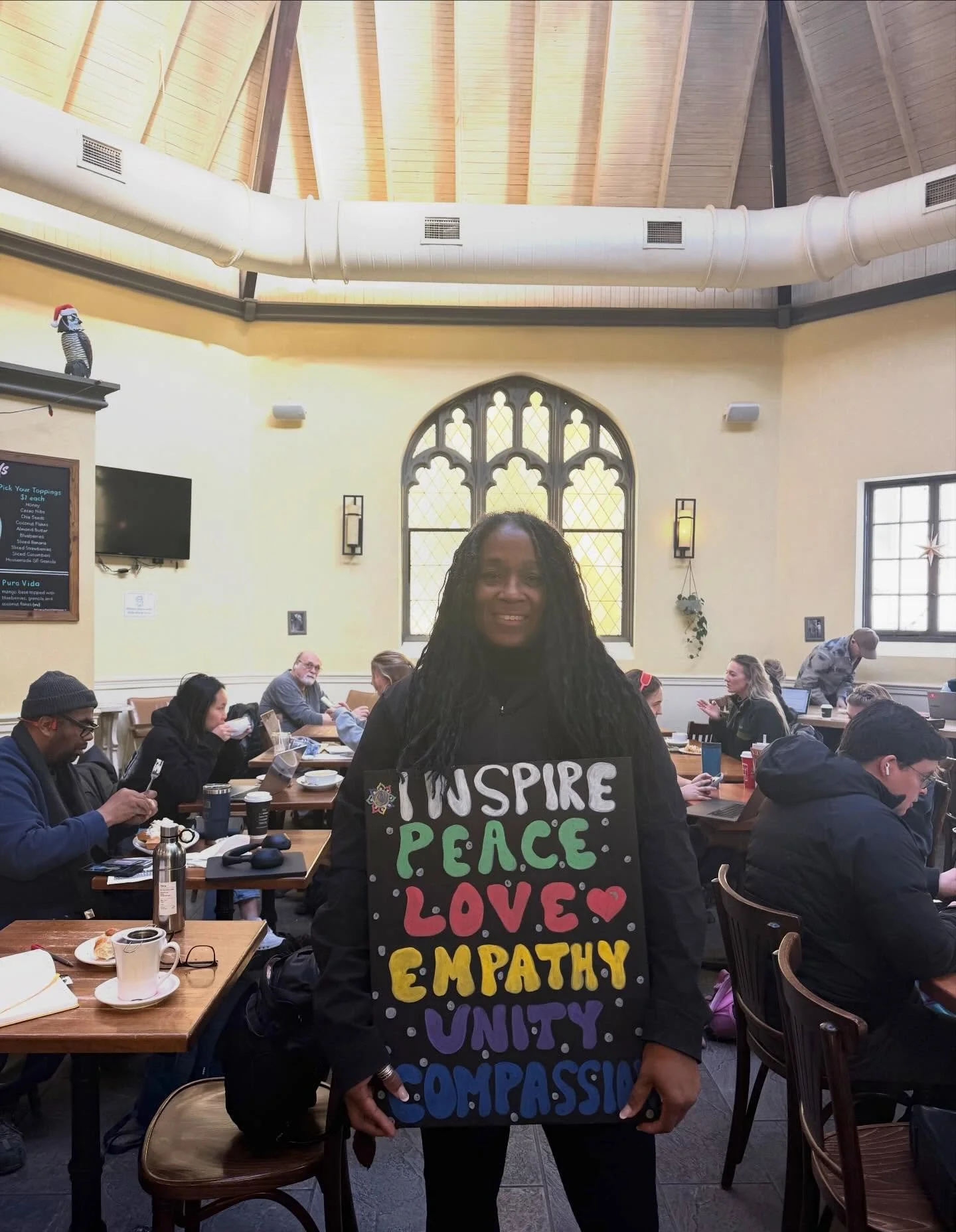 TODAY I STAND FOR PEACE, LOVE, EMPATHY, UNITY, AND COMPASSION.❤️ #peace #love #empathy #unity #compassion @unity.cafe @walkforpeace.usa