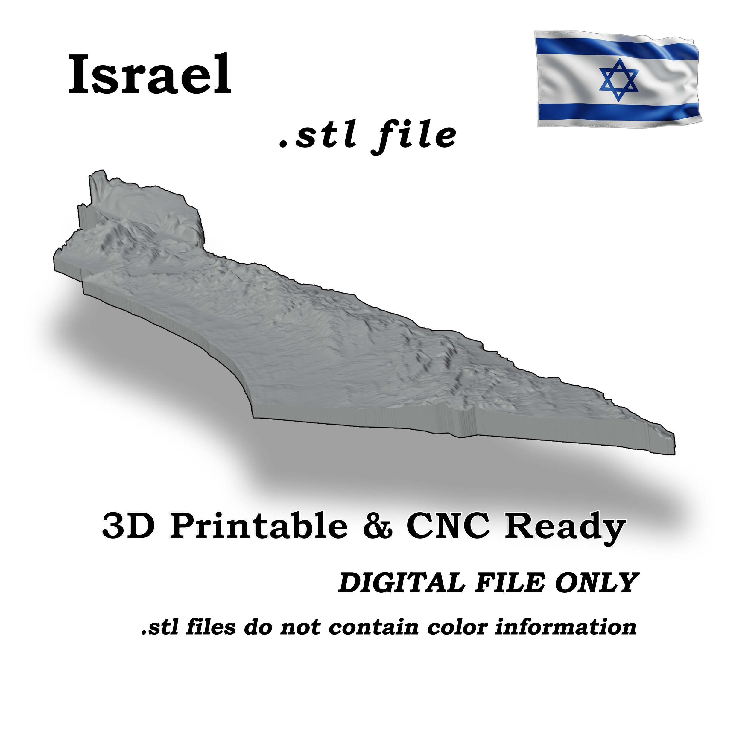 3D Digital Model: Israel Topographic Map