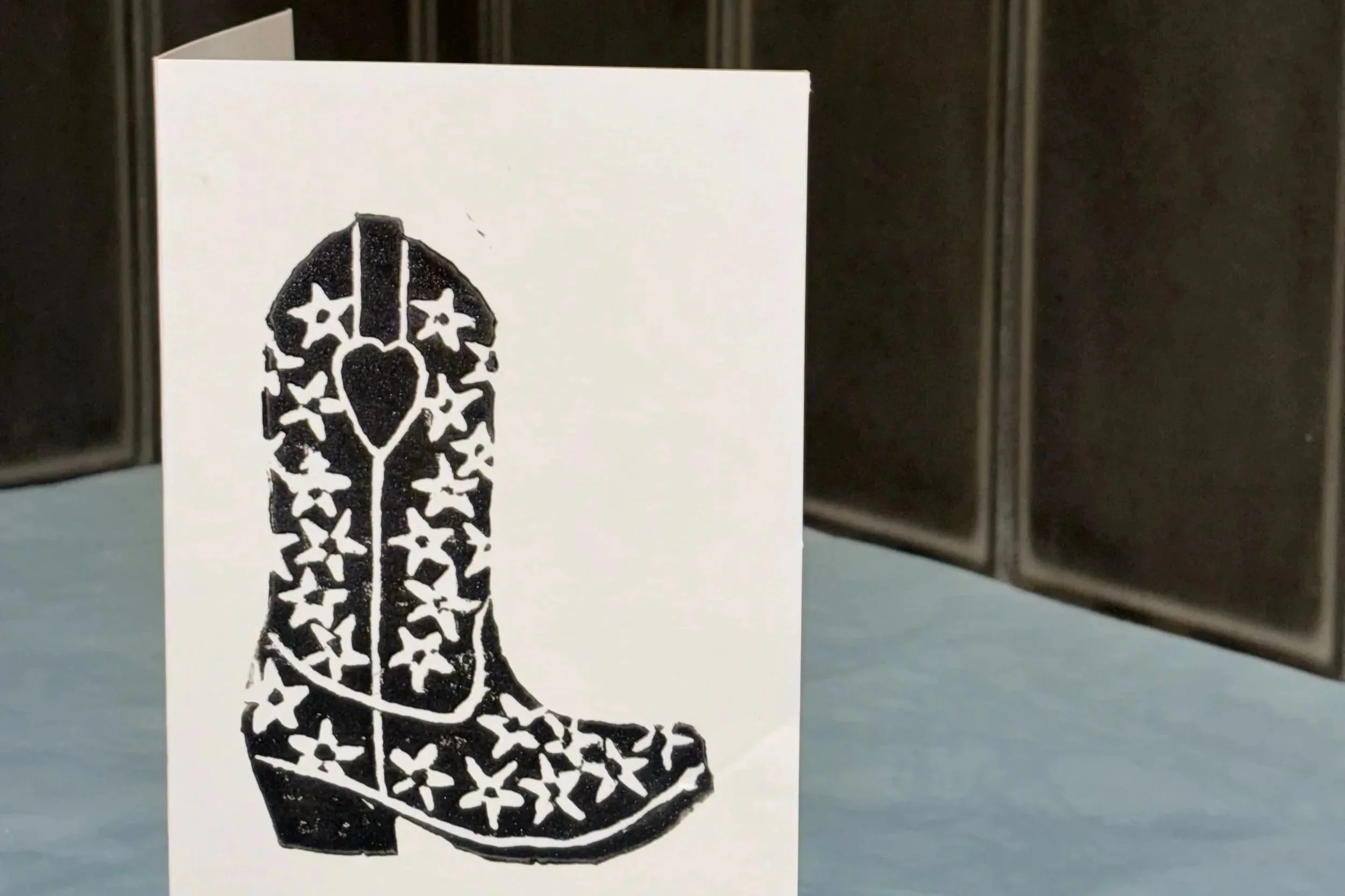 Keep on Kickin' Hand-Printed Greeting Card - Coming Soon