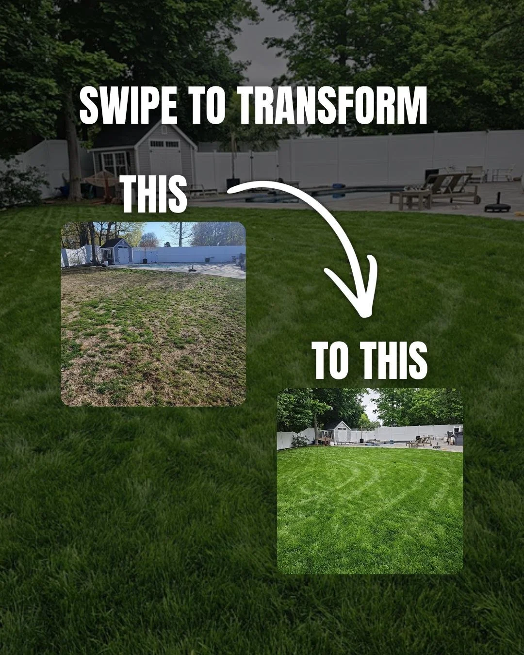 Swipe to see the transformation 🌱

From thin, patchy grass to a thick, healthy, vibrant lawn. The right prep, proper grading, and expert installation make all the difference when it comes to building a lawn that looks great and lasts.

A smooth, eve