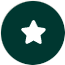 Star icon inside a dark green circle