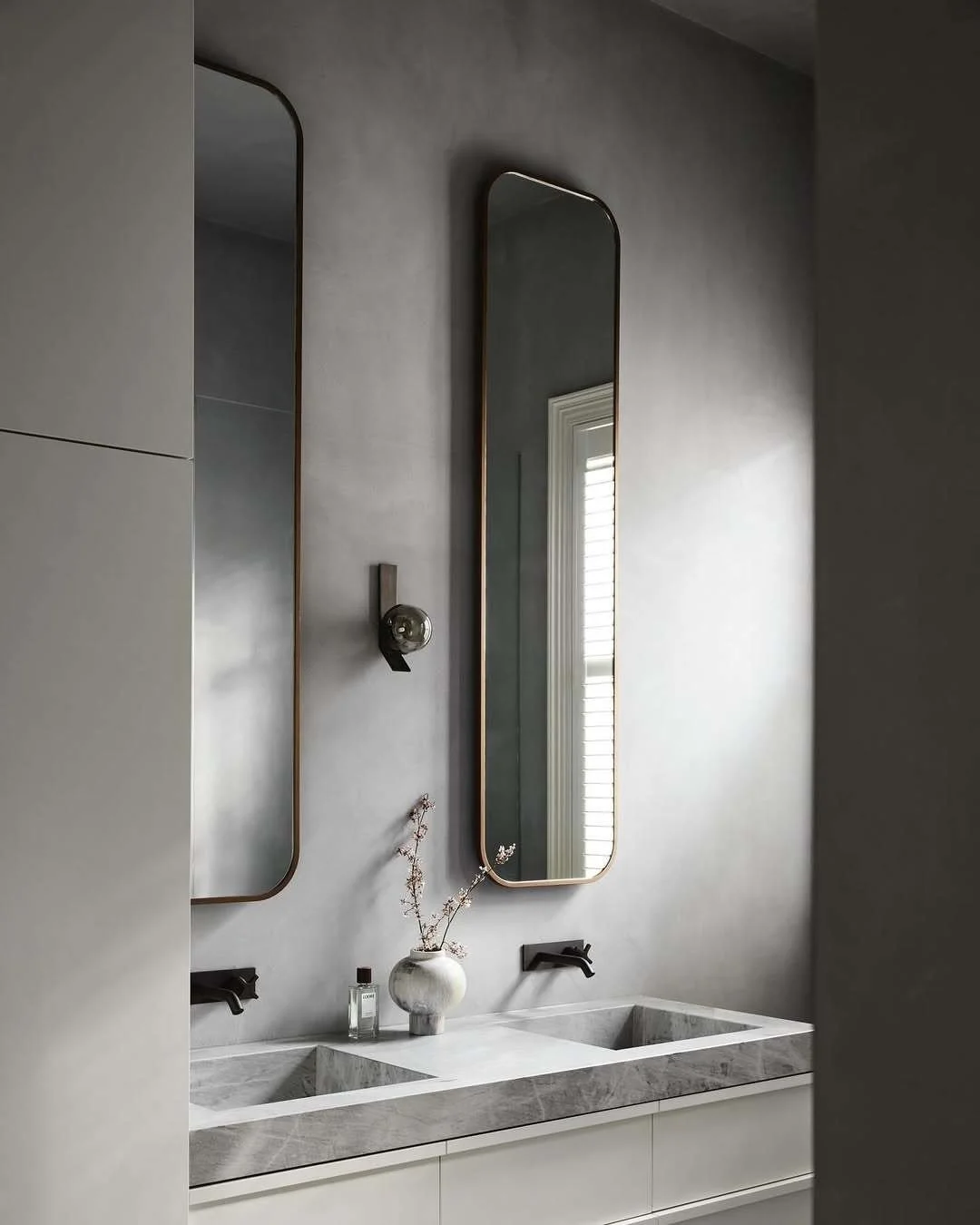 Modern microcement bathroom vanity 