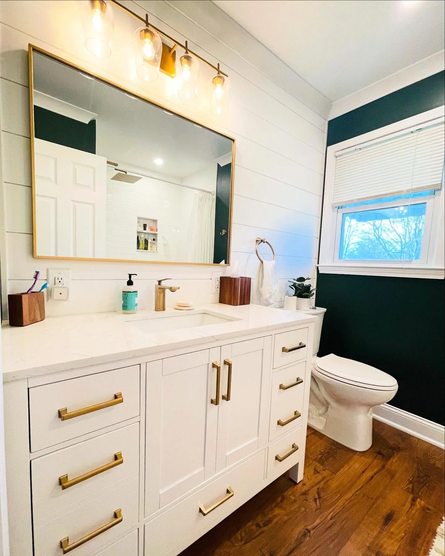 Making mornings feel a little bit fancier...

Full bathroom remodel here.  Keep swiping for before and during photos!
.
.
.
.
.
.
.
 #beforeandafter ##BathroomGoals
#BathroomDesign
#BathroomRenovation
#BathroomInspo
#DreamBathroom
#LuxuryBathroom
#Ba