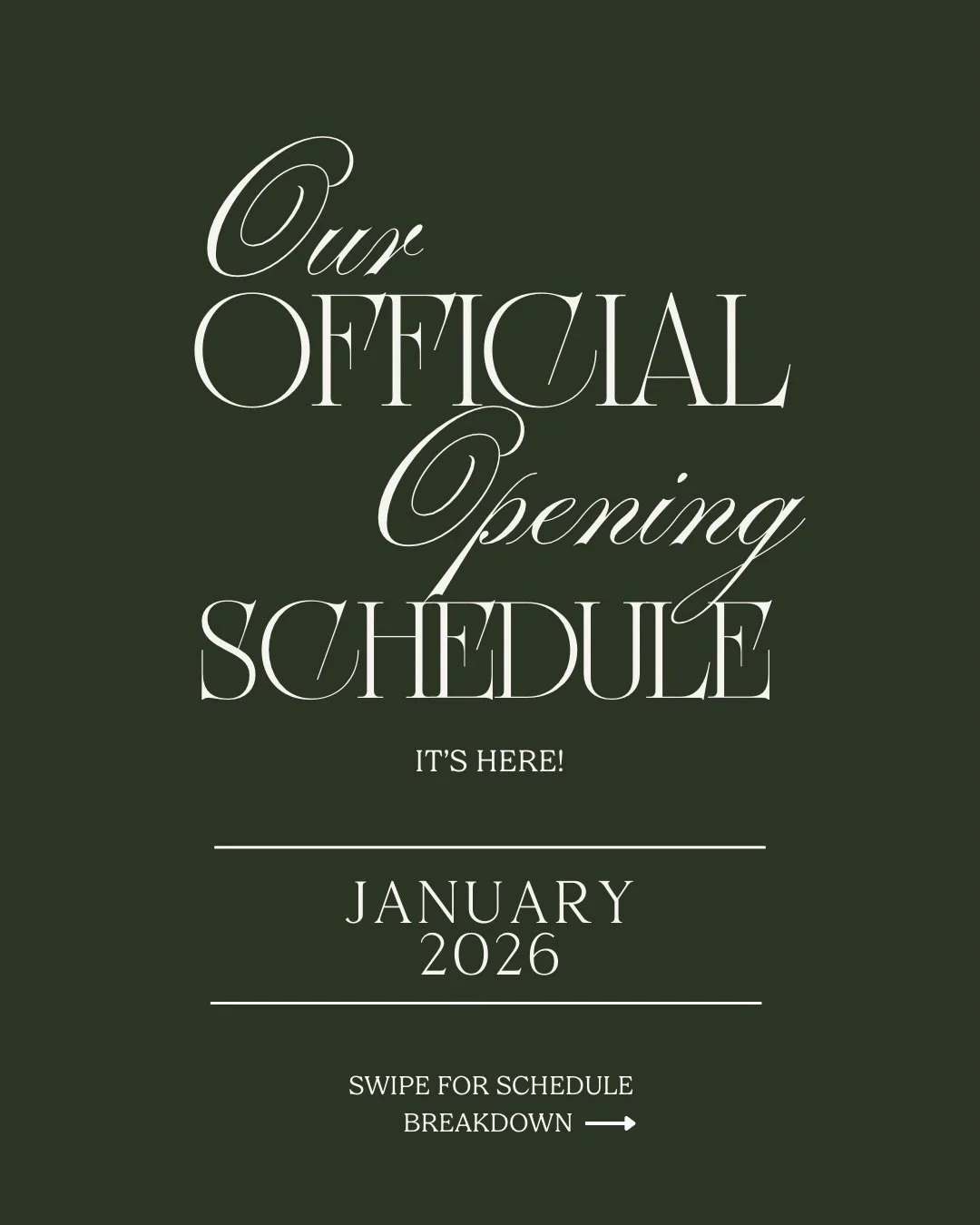 Please read the full caption! We&rsquo;re officially opening in phases ✨

Our reformers install on January 12, and we&rsquo;re rolling out classes thoughtfully to ensure the best possible experience for our community.

Opening Timeline:
	&bull;	Jan 1