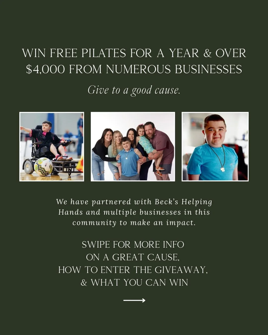 We&rsquo;re coming together for something bigger than us. 💚
Beck lives with Duchenne muscular dystrophy, a progressive condition that affects muscle strength and mobility. An accessible vehicle would change everything for him and his family.

Enter 