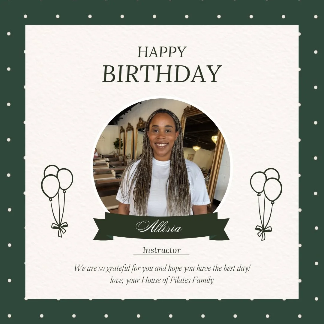 Happy birthday to our amazing instructor Allisia! We are so thankful for you and the light you bring to the studio. We hope you have the best birthday today🤍🎉