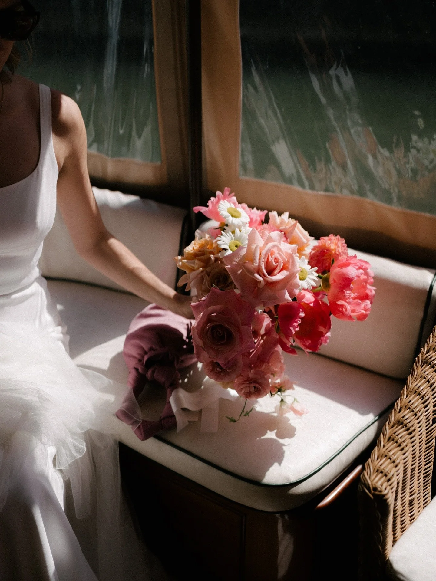 From vows to views ✨ Becca &amp; Tom made their way from ceremony to celebration in effortless style - shades on, boat ready, and impossibly chic.
.
.
.
Captured beautifully by @theshannons.photography