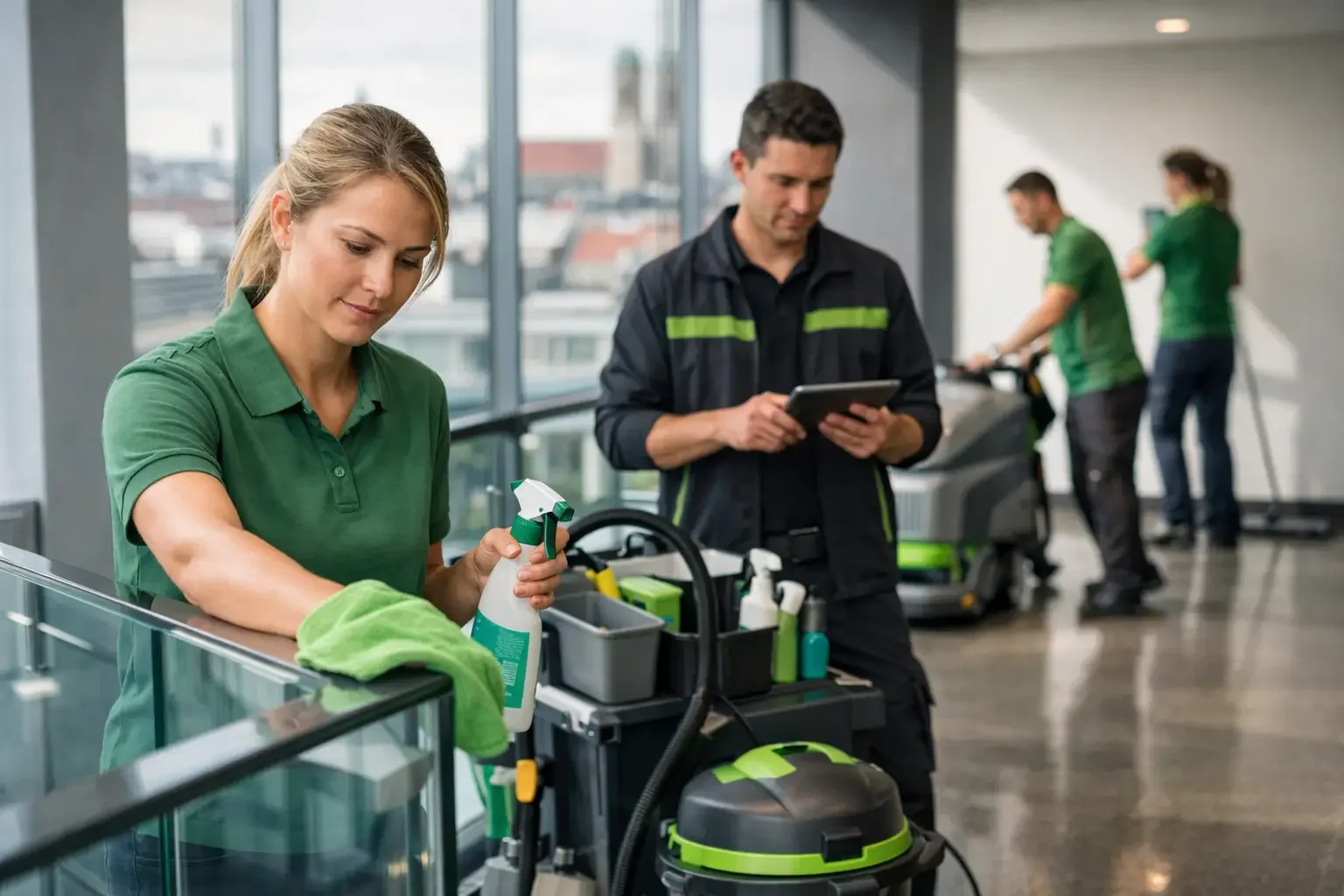 Professionelle Gebäudereinigung in Berg am Laim mit strukturierten Prozessen, dokumentierter Reinigung und zuverlässiger Objektbetreuung