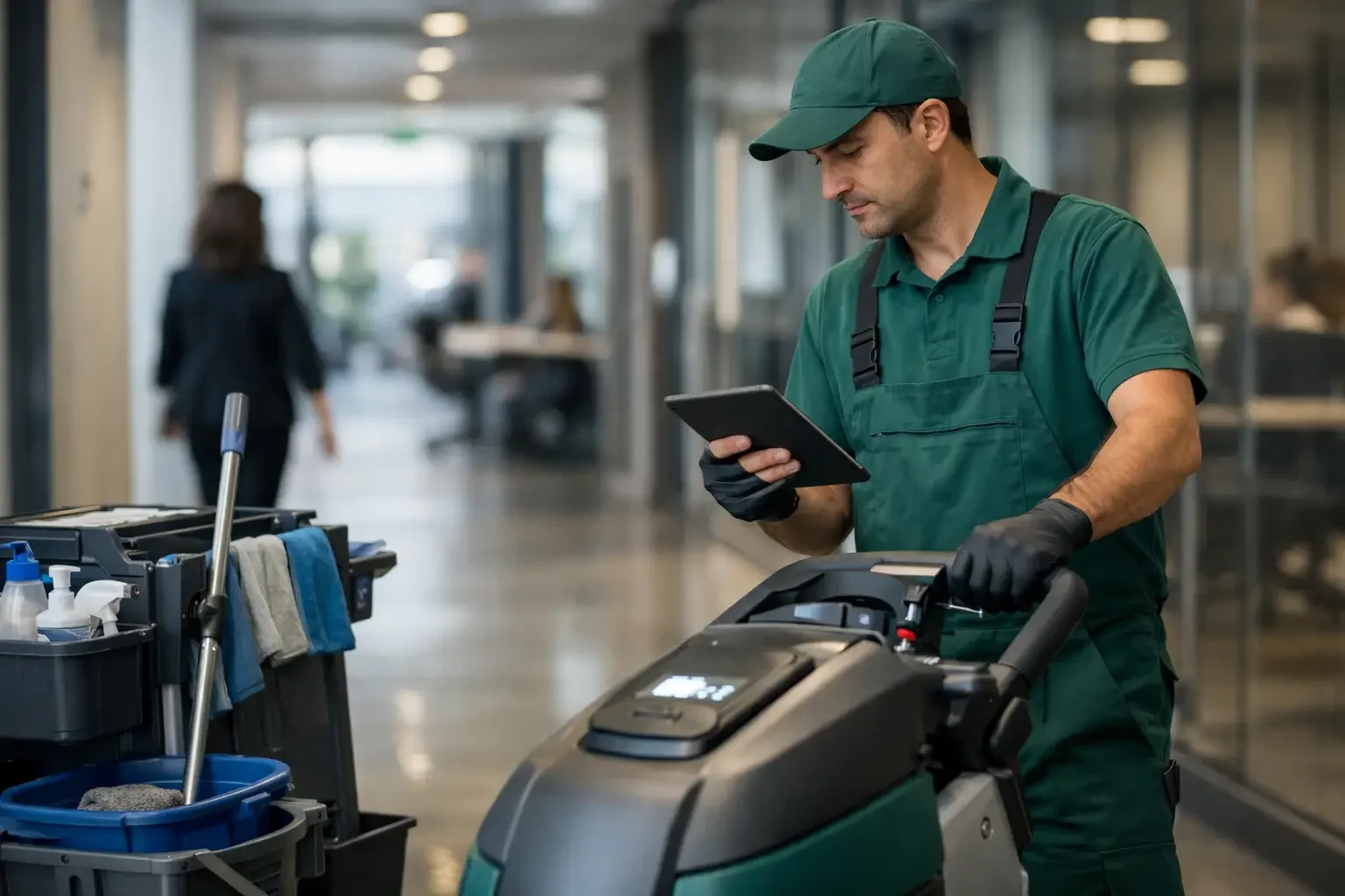 Digitale Unterhaltsreinigung für Bürogebäude mit dokumentierten Leistungen und strukturierter Qualitätskontrolle