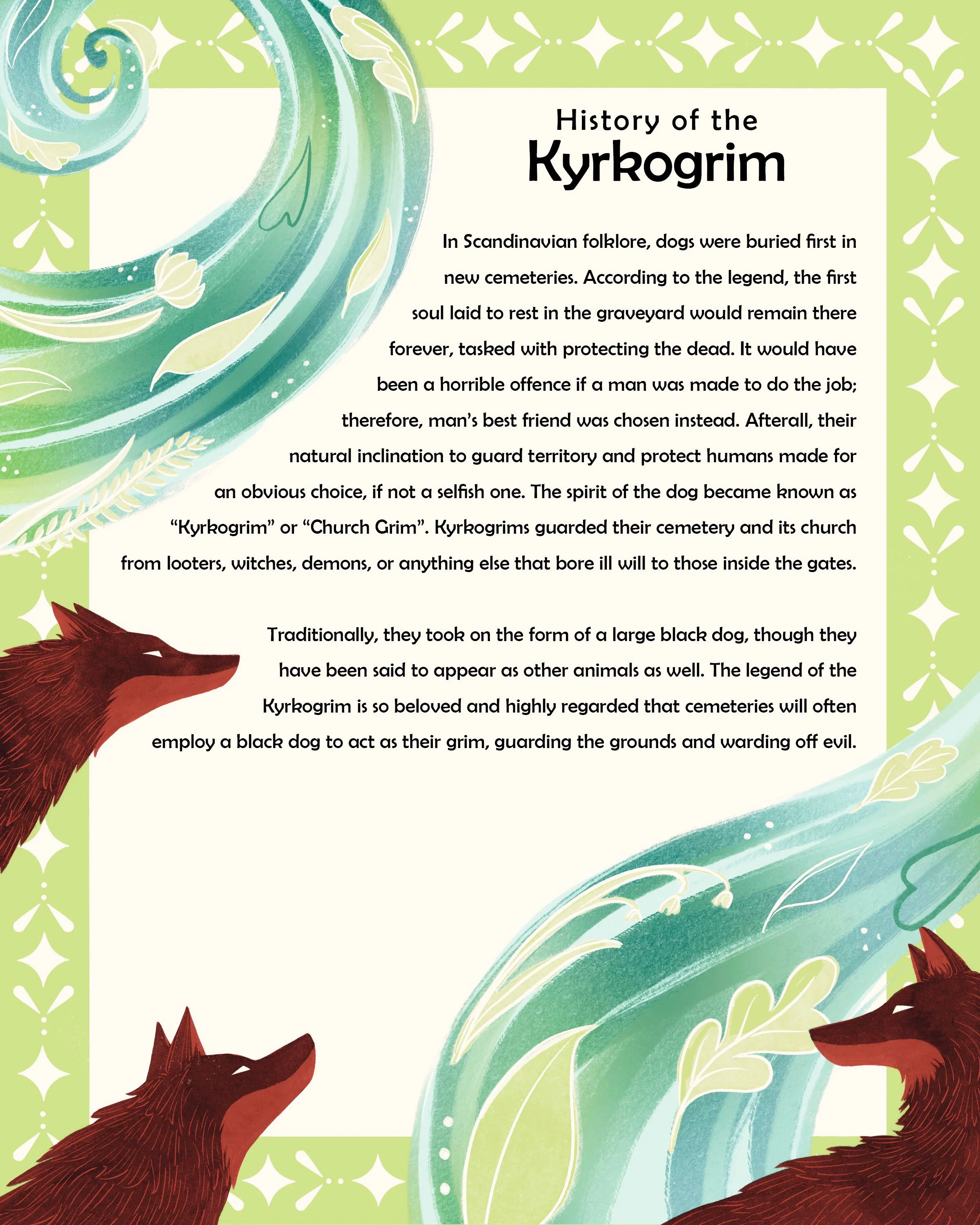 Folke the Kyrkogrim Cover Art, Book Cover, Cover Illustration, Children's book cover, children's book illustration, children's picture book, dog picture book, dog illustration, author/illustrator, digital artist, traditional artist, children's book a