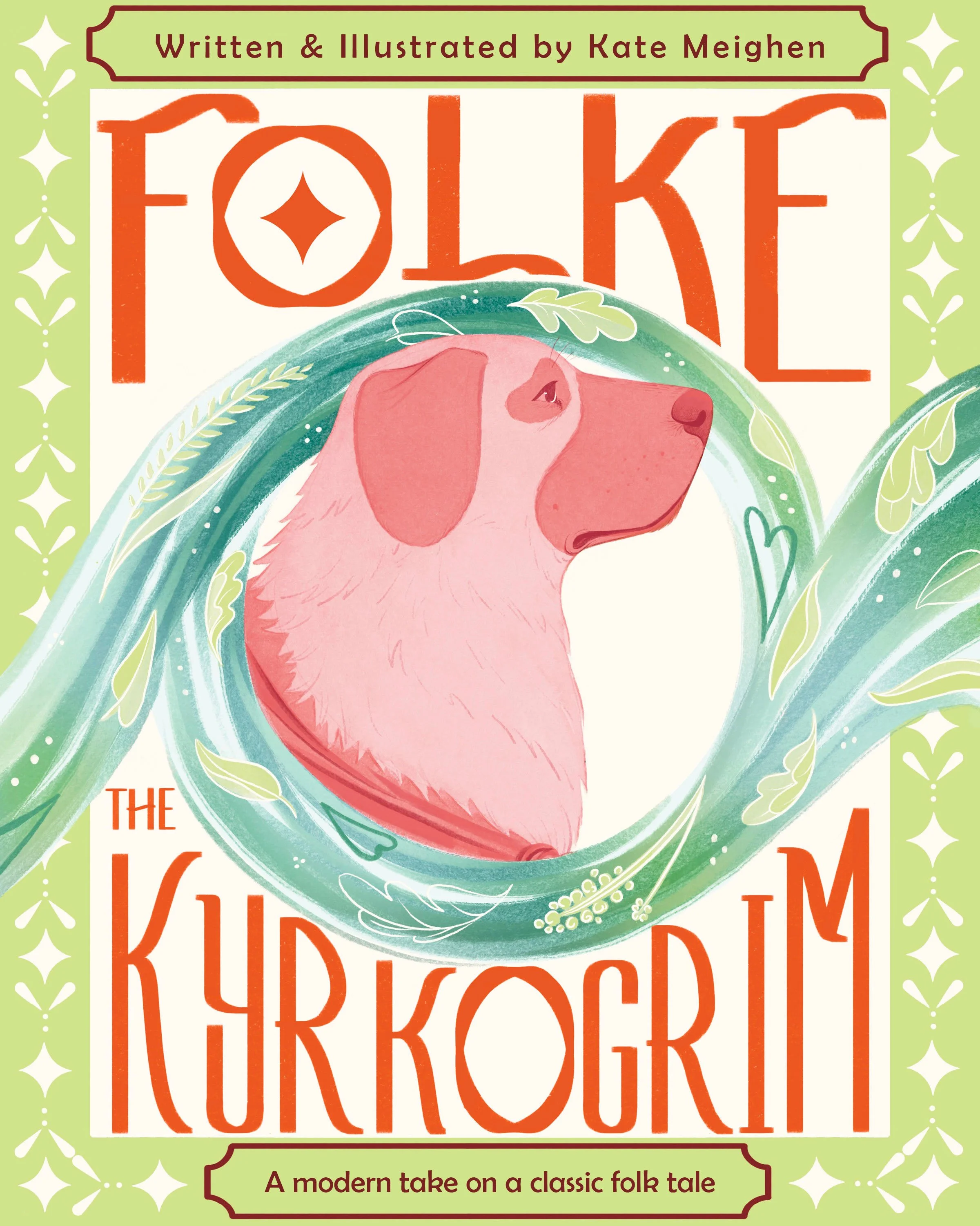 Folke the Kyrkogrim Cover Art, Book Cover, Cover Illustration, Children's book cover, children's book illustration, children's picture book, dog picture book, dog illustration, author/illustrator, digital artist, traditional artist, children's book a