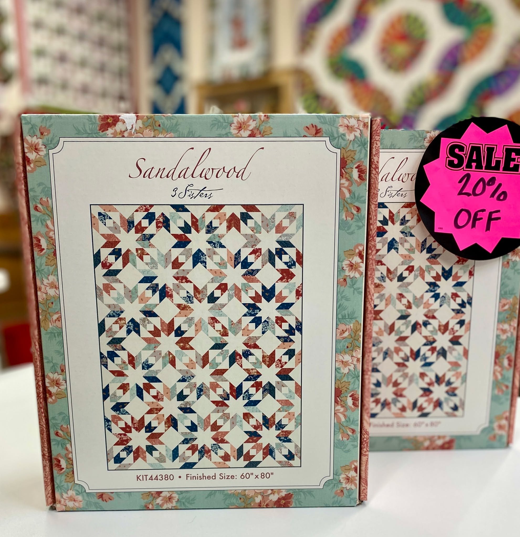 We've placed these beautiful boxed quilt kits on sale, and a few others as well. Stop in soon for the best selection.