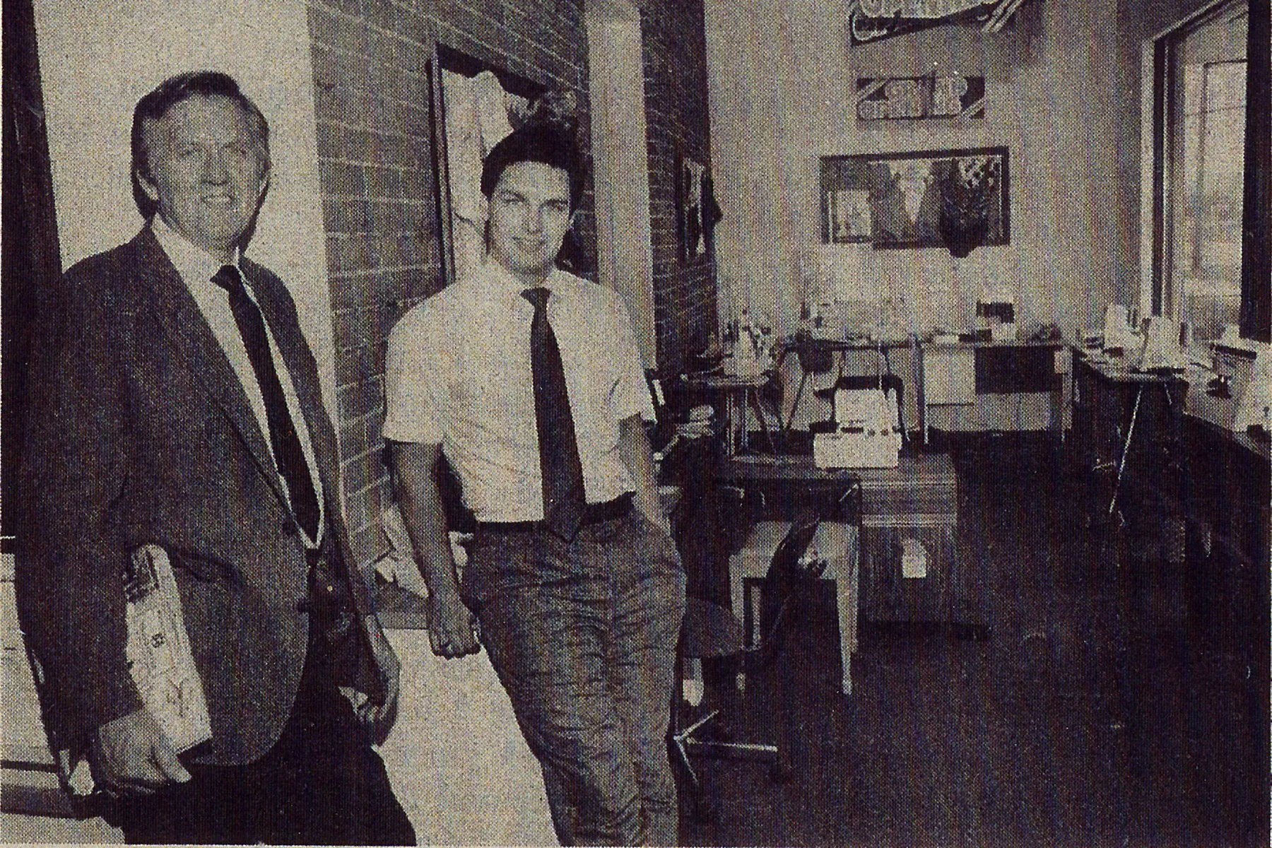 Dale and Kris in our current building on Jackson Rd. Approx 1989.