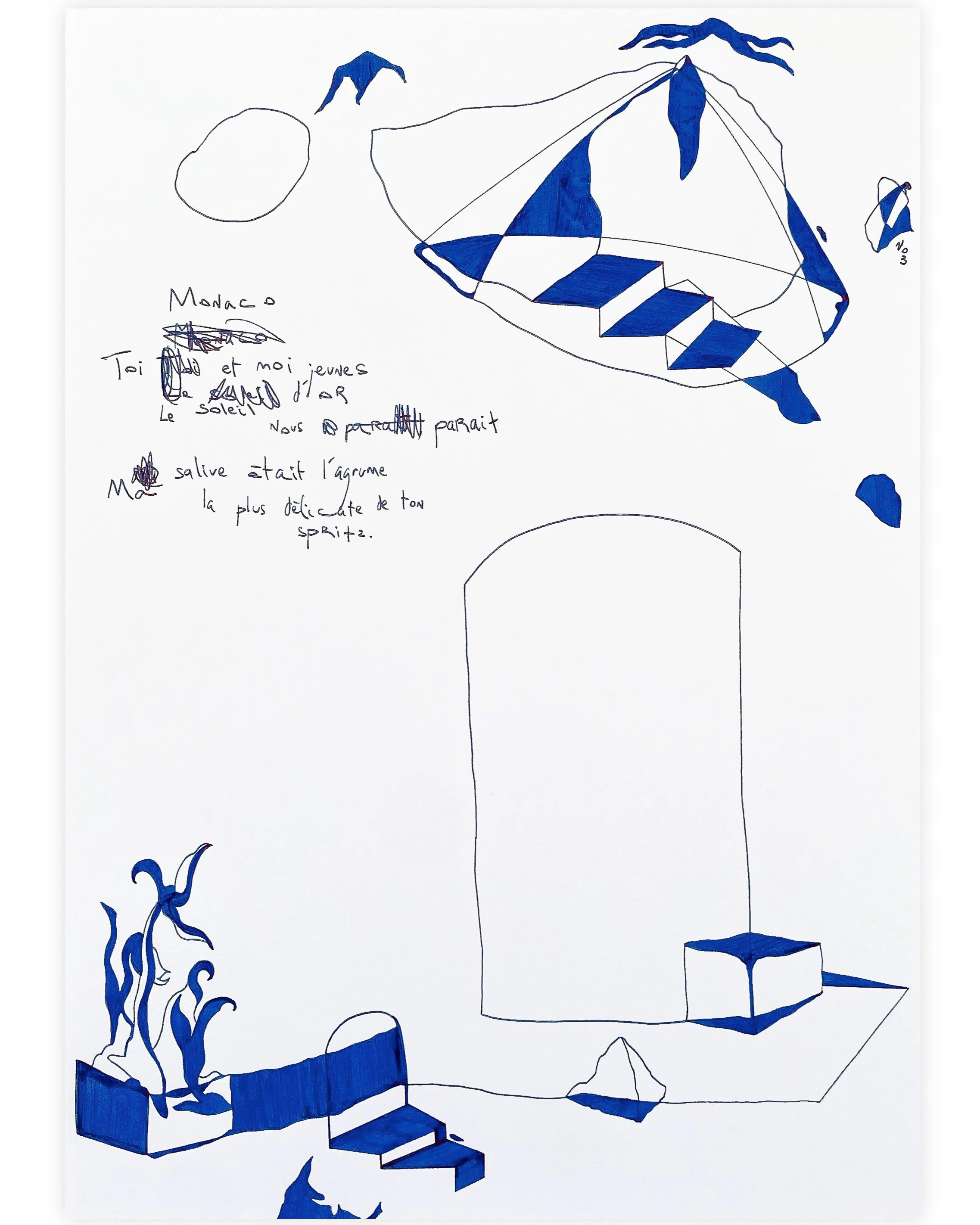 Le passage à Monaco . 29,7x21 . Encre sur papier . 2026