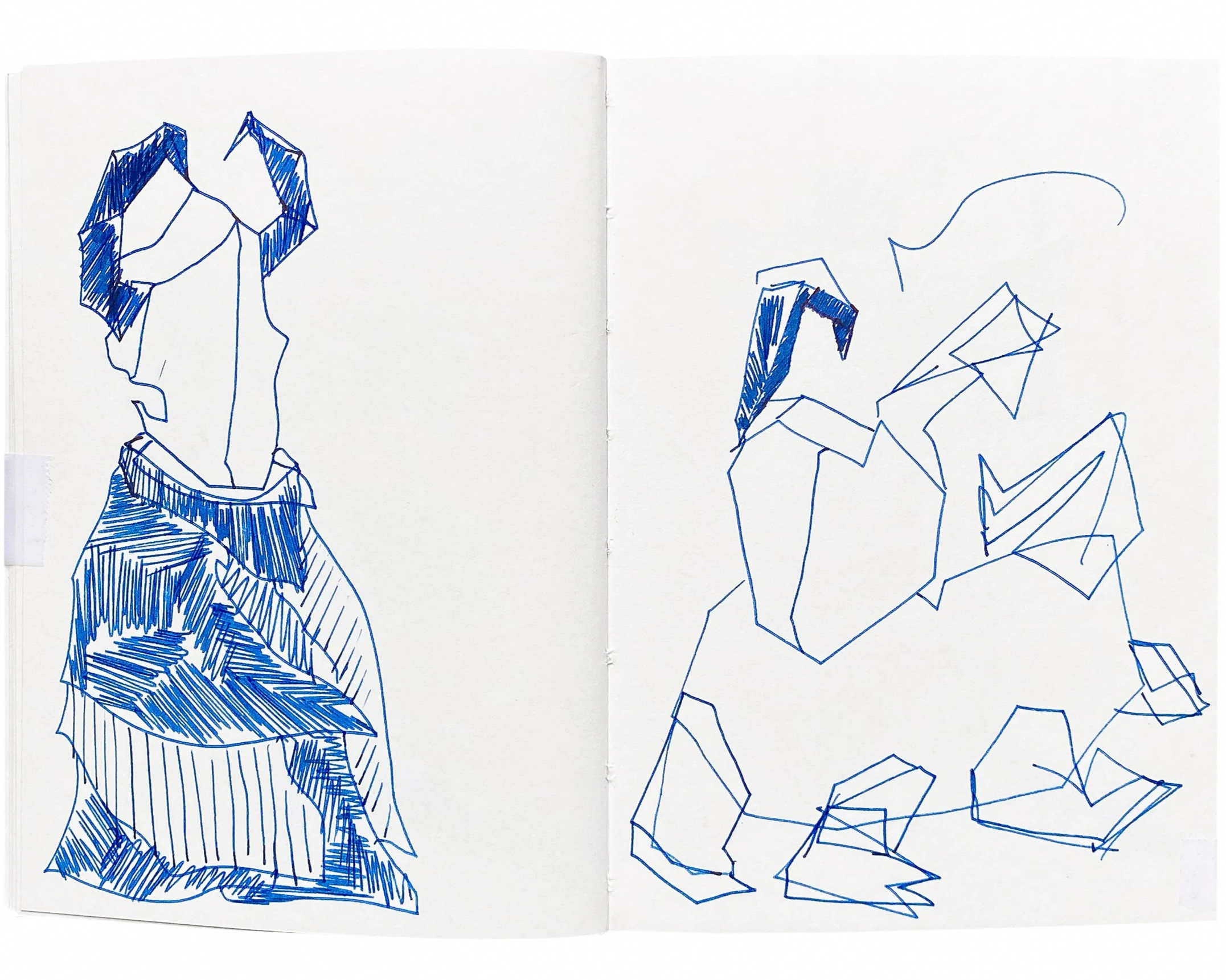 L'homme et l'animal . 14,8x21 . Encre sur papier . 2024