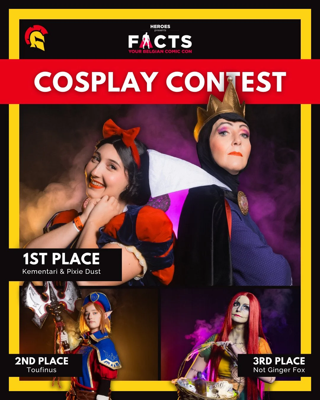 🔥 SATURDAY WINNERS FACTS FALL 🔥

That&rsquo;s a wrap on day one of this edition of FACTS. A big congratulations to all the winners of today!
Cosplay Contest: 
🥇 @kementari_cosplay &amp; @_pixie_dust_cosplay_ 
🥈 @_toufinus_ 
🥉 @not_ginger_fox 
Be