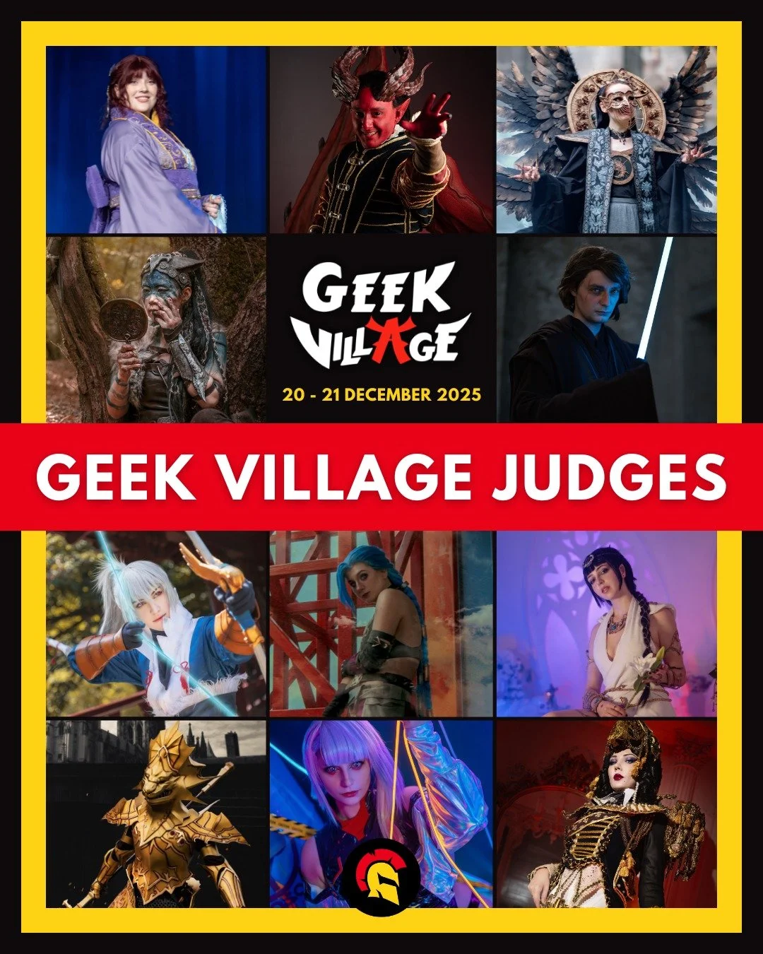 🔥 Geek Village Winter Fest judges! 🔥

Say hello to our wonderful judges for this edition of @geekvillagebelgium !

🎭 Cosplay contest judges
🔹 @lunablackcosplay 
🔹 @immortal_costuming 
🔹 @lilouchann 

🧵 Costume contest judges
🔸 @komficos 
🔸 @