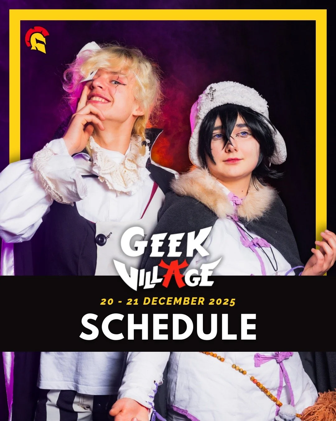 🚨 SCHEDULE GEEK VILLAGE WINTER FEST 🚨

Our full timetable for this edition of @geekvillagebelgium is here! Find out exactly when all the activities take place, so you can strut, cheer, and snap every epic moment!

We can't wait to see you there!

?
