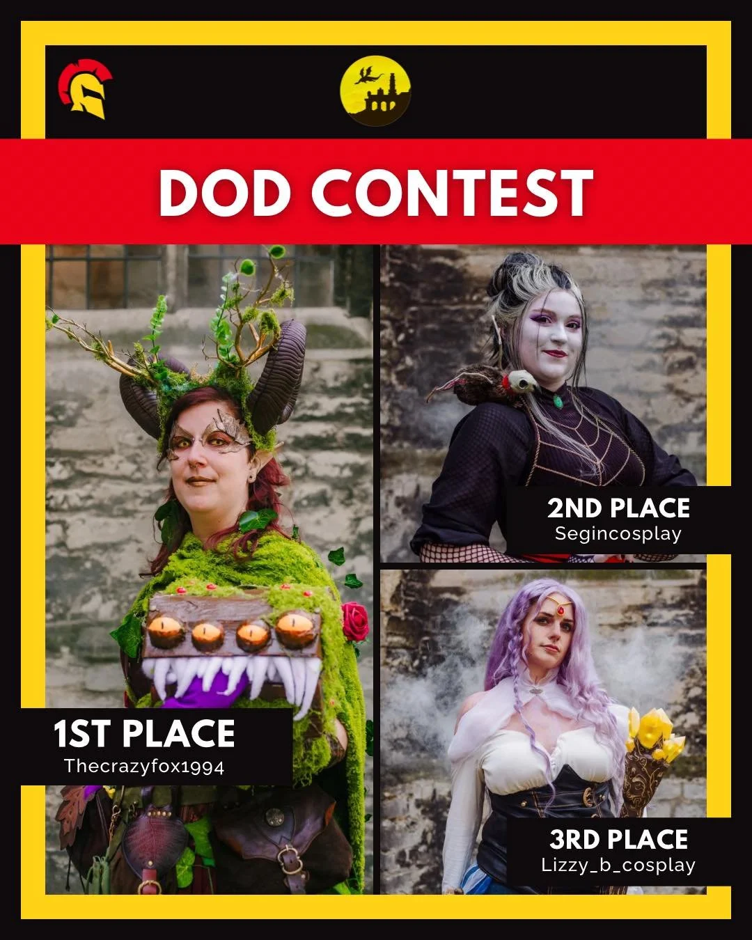 🔥 DAY OF DUNGEONS WINNERS 🔥
Thank you for making this year's edition of @dayofdungeons  a critical success! 

🏆 Winners:
🥇 @thecrazyfox1994 
🥈 @segincosplay 
🥉 @lizzy_b_cosplay 

As always, a huge thank you to @3dpo.be  and @little_legends_mini