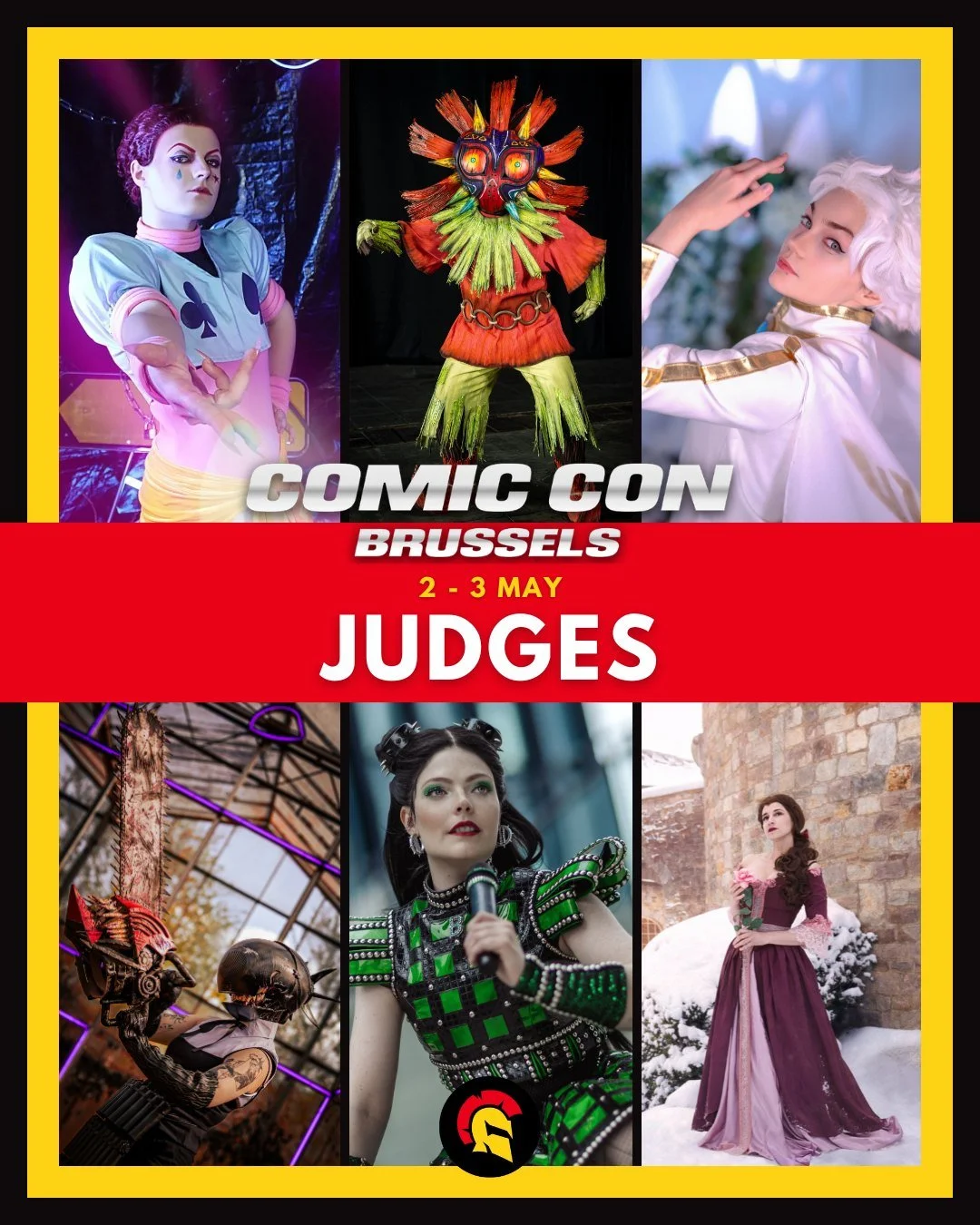 🔥 Judges for Comic Con Brussels Spring! 🔥

Say hello to our spectacular judges for this edition of @comicconbrussels!

🪡 Saturday Costume contest judges
🔸 @_alan_turner 
🔸 @shot.cos
🔸 @puffinnoises 

🧵 Sunday Costume contest judges
🔹 @mito_lo