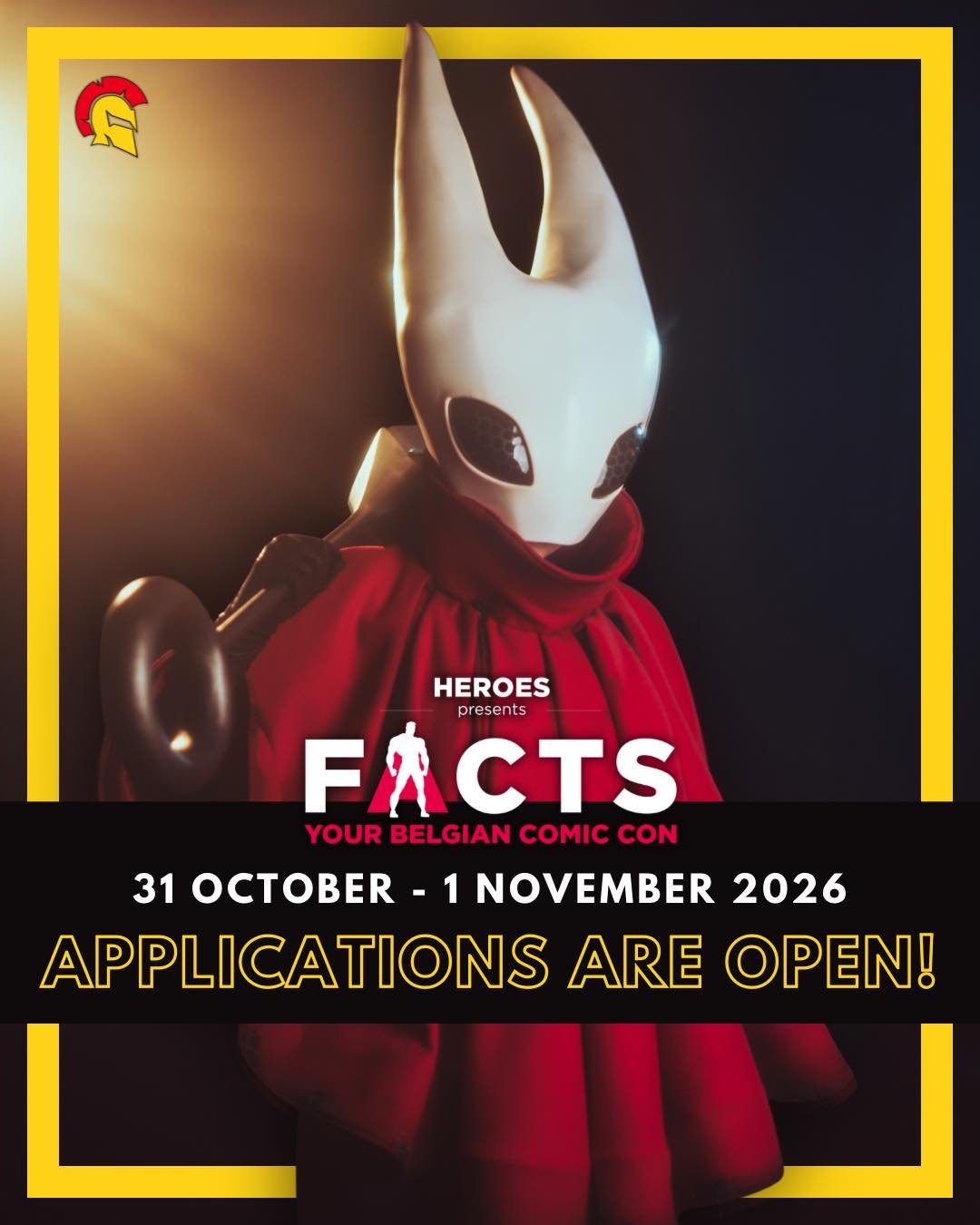 📣 APPLICATIONS ARE OPEN 📣

The wait is over! Applications for @factsconvention October 31 and November 1 are officially OPEN!

🎭 Saturday 31/10 Cosplay Contest: Perform onto the big stage and show off your craftmanship!
🪡 Sunday 01/11 Costume Con