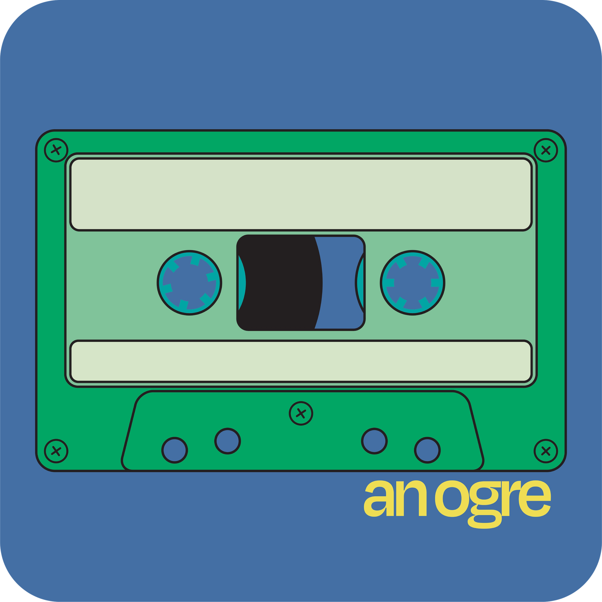 An Ogre Logo.  Neil Crispin Aldridge.  Cassette Tape.  Eccentric Electronica