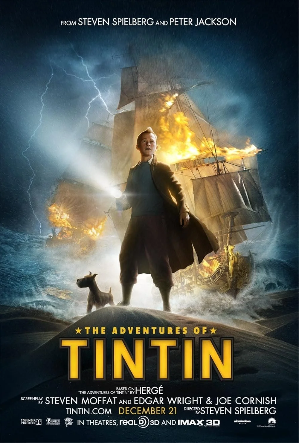 Jamie Bell, Andy Serkis, and Daniel Craig in Stephen Spielberg's The Adventures of Tintin.  Neil Crispin Aldridge, ADR Mixer, First Assistant Sound Editor.