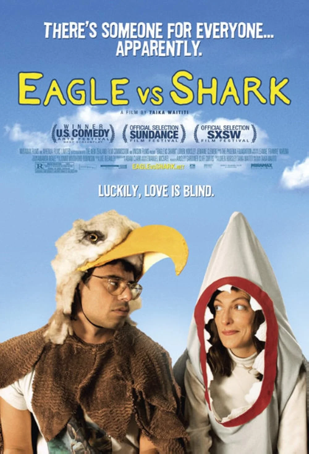Loren Taylor (Horsley), Jemaine Clement, Joel Tobeck, and Taika Waititi in Taika Waititi's Eagle vs Shark (2007).  Neil Crispin Aldridge, ADR Mixer.