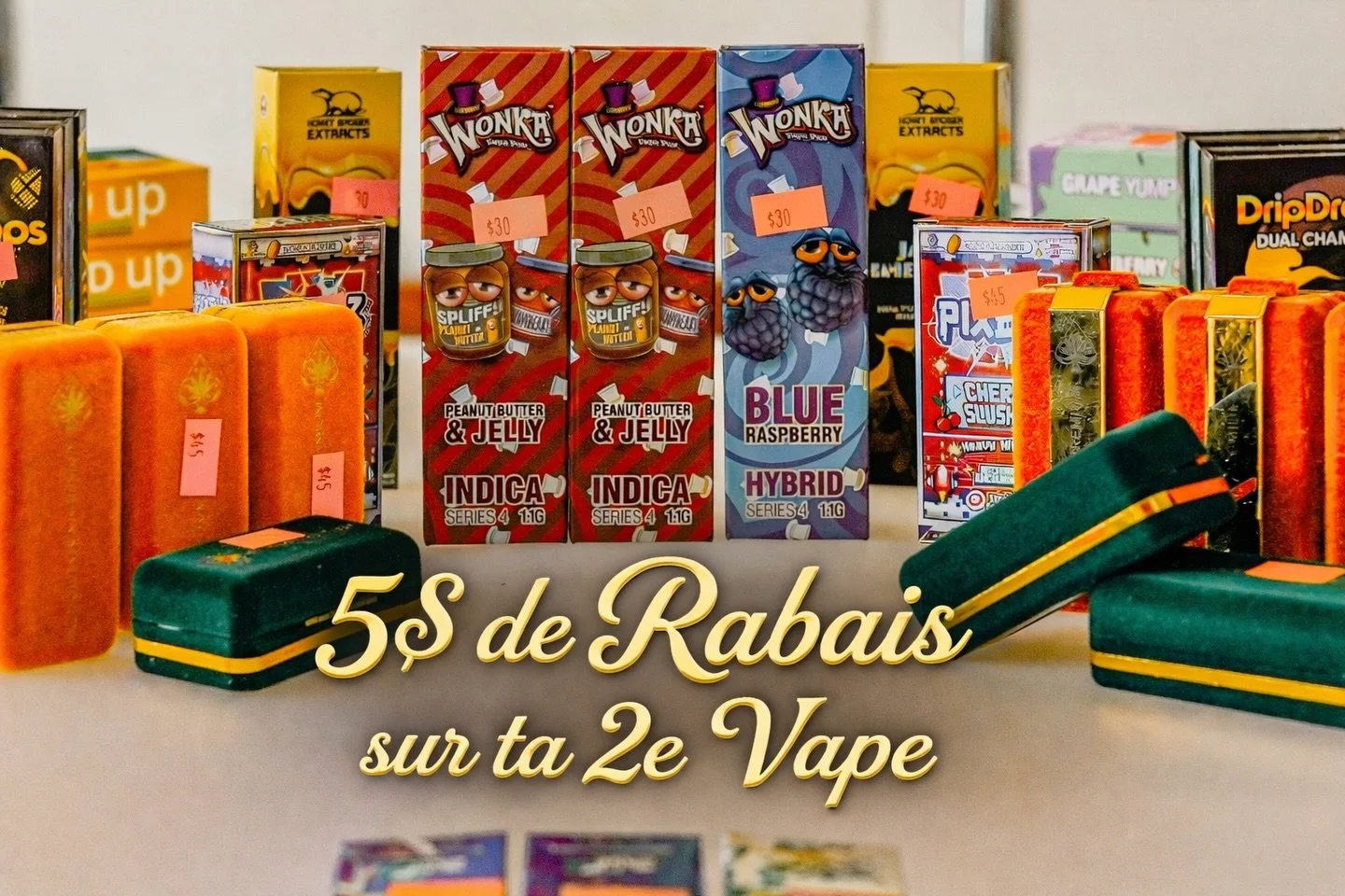 Tu prends une vape&hellip; pourquoi pas deux? 😉
💨 5$ de rabais sur la 2e chez Golden Star 🌟

#oka #stoner #goldenstaroka #trending #fyp
