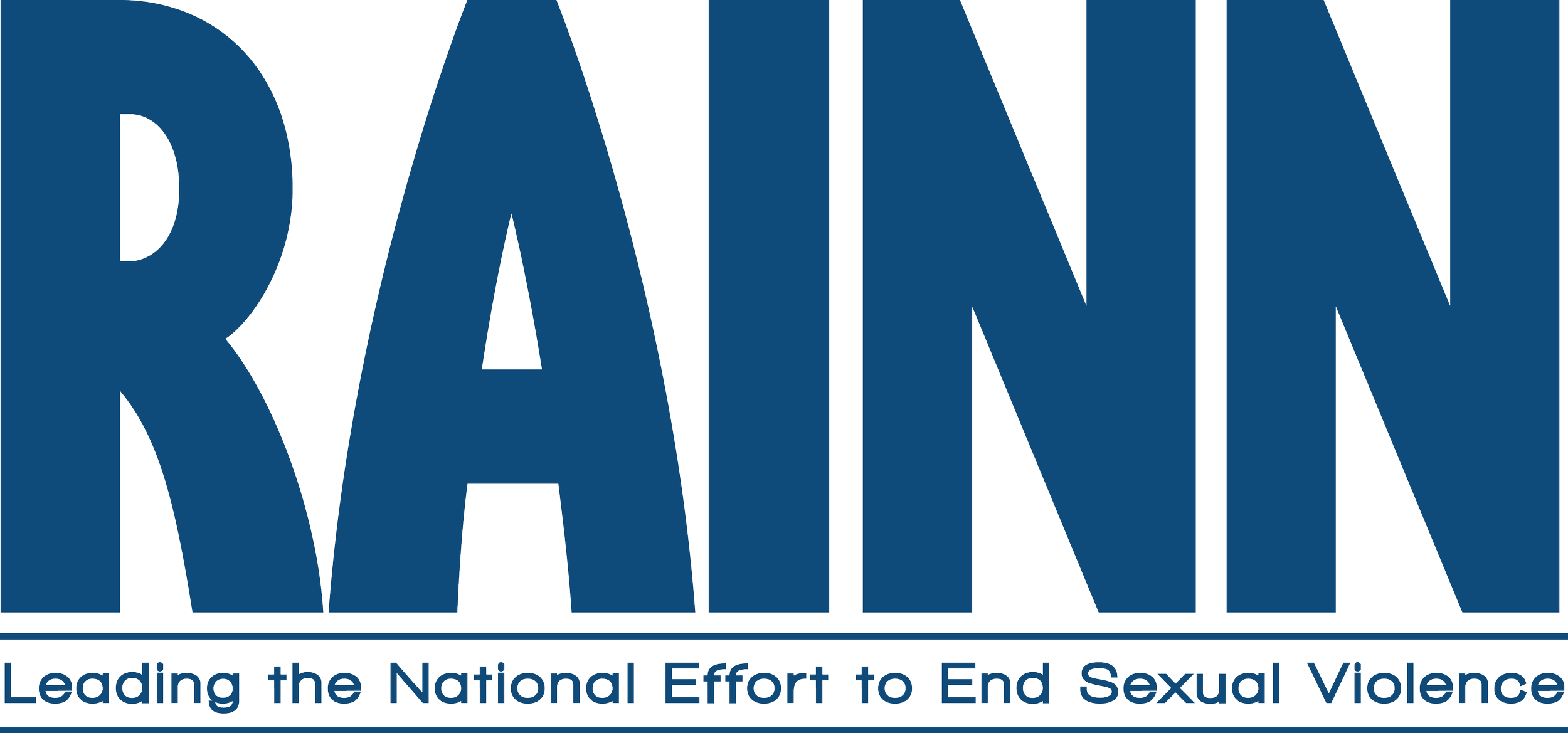 The logo of RAIN, an organization with the slogan "Leading the National Effort to End Sexual Violence."