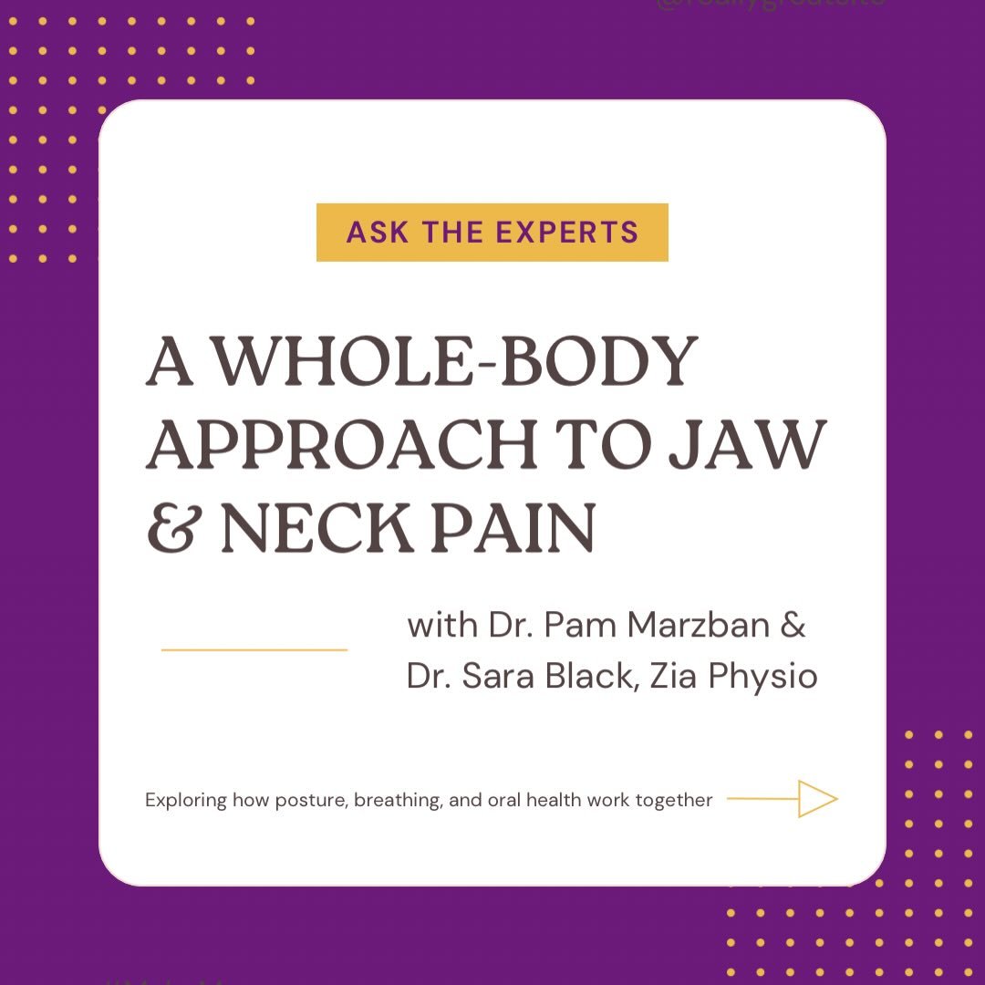 Posture and breathing patterns influence far more than we realize.

In Part 2 of our Ask the Experts series, Dr. Marzban and Dr. Sara Black of Zia Physio explore how everyday habits like desk posture and breathing mechanics can affect jaw health, cle